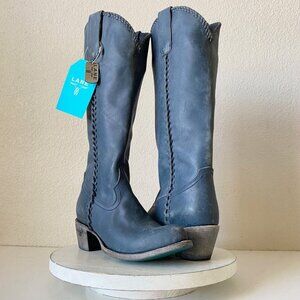LIKE NEW Lane PLAIN JANE Navy Cowboy Boots Womens 7 !